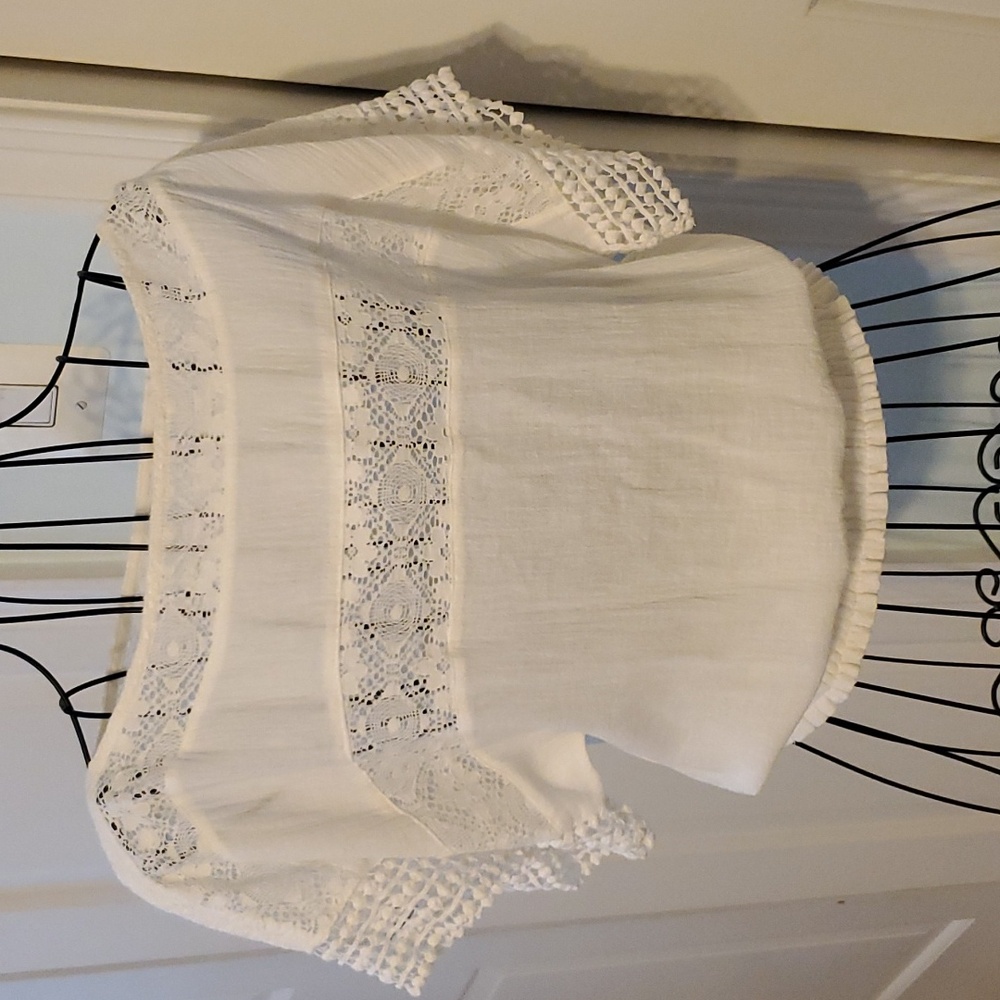White Linen Cotton Kirra Top Fitted Waist